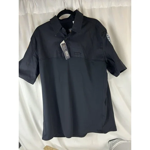 FLYING CROSS Mens Short-sleeve Shirt With Patch NAVY XL - Picture 3 of 12